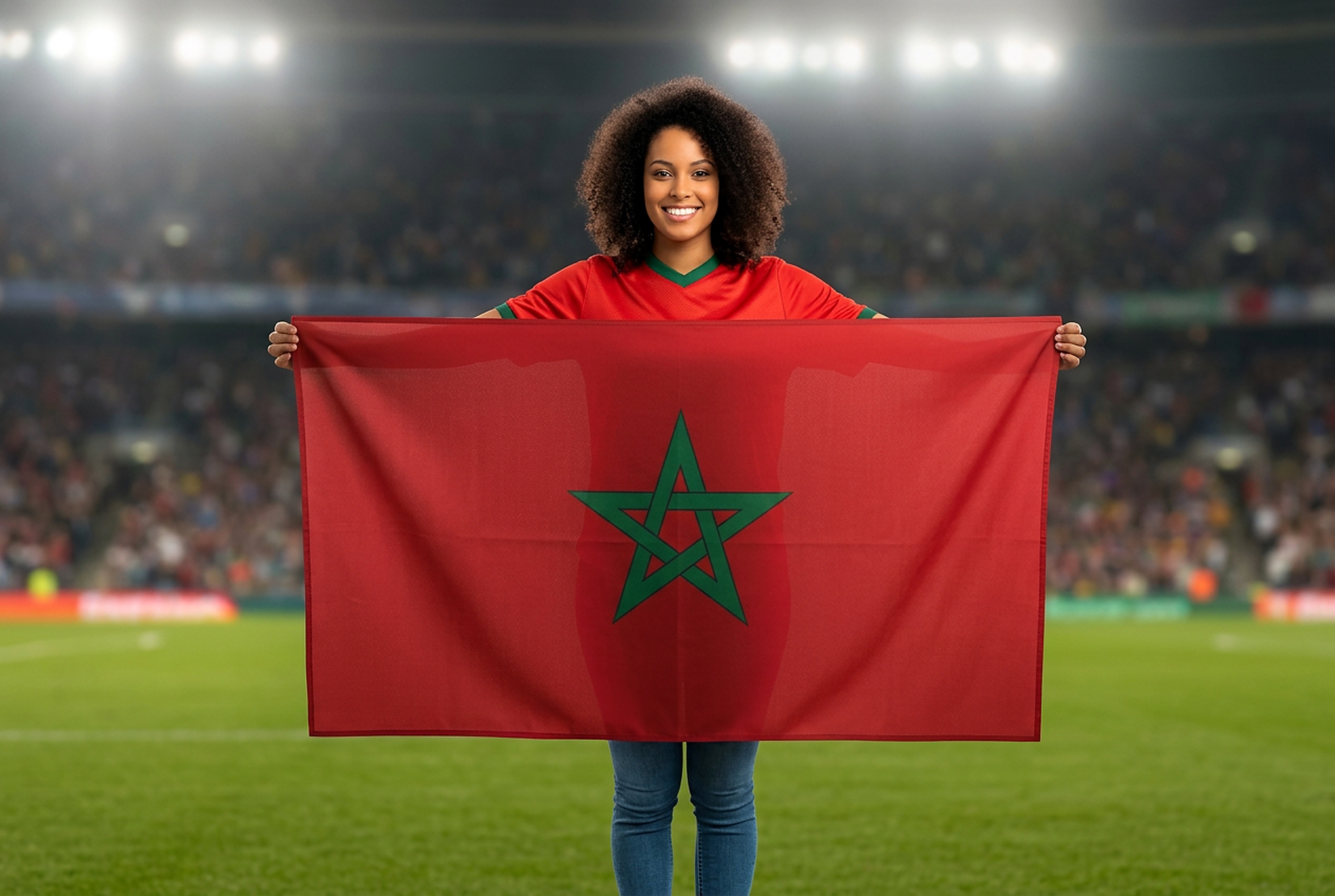 Drapeau Maroc 90×150 cm — grand format stade — vue 2