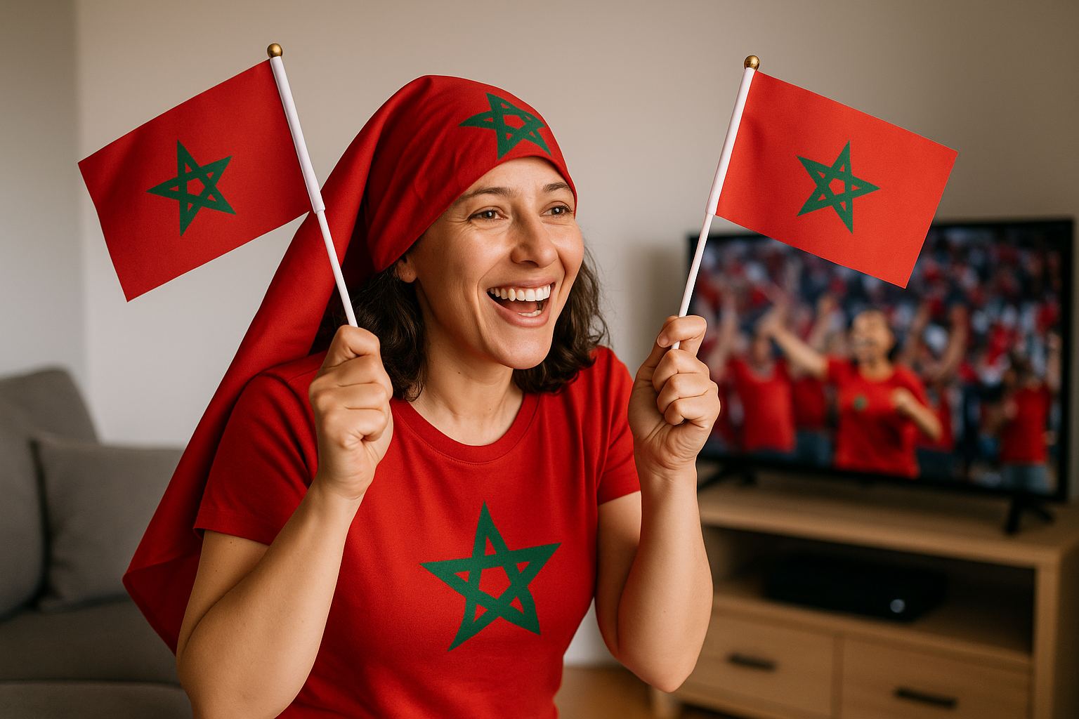 Petits Drapeaux à Main Maroc — lot supporter — vue 2